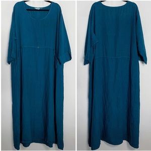 Teal Maxi Dress for Women - Relaxed Scoop Neck